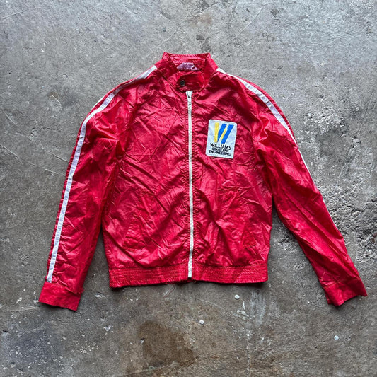 80s Red and white Brutus track jacket with custom patches