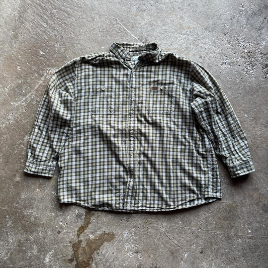 Green Plaid Carhartt Long-Sleeve Shirt