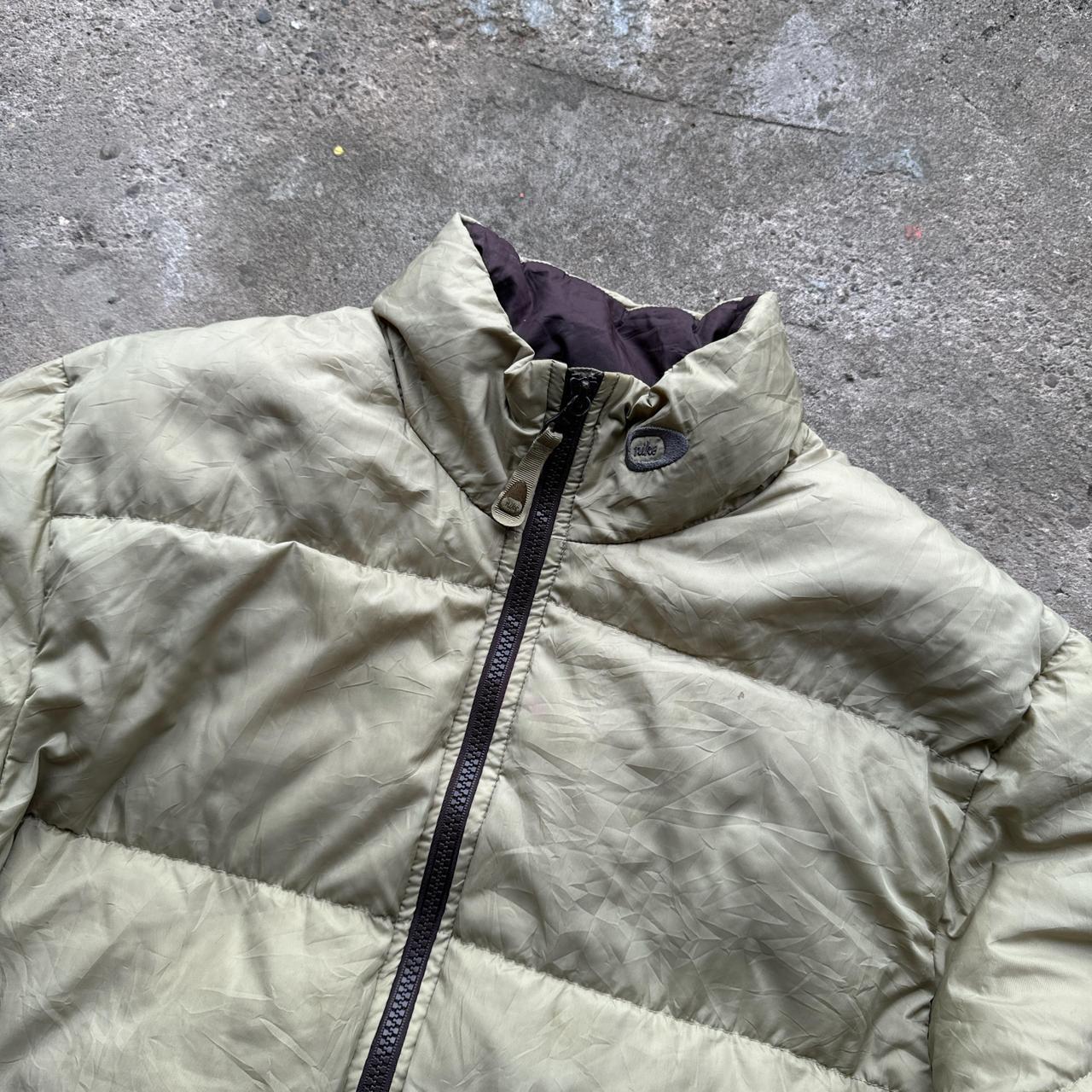 Cream and bergundy Nike puffer jacket