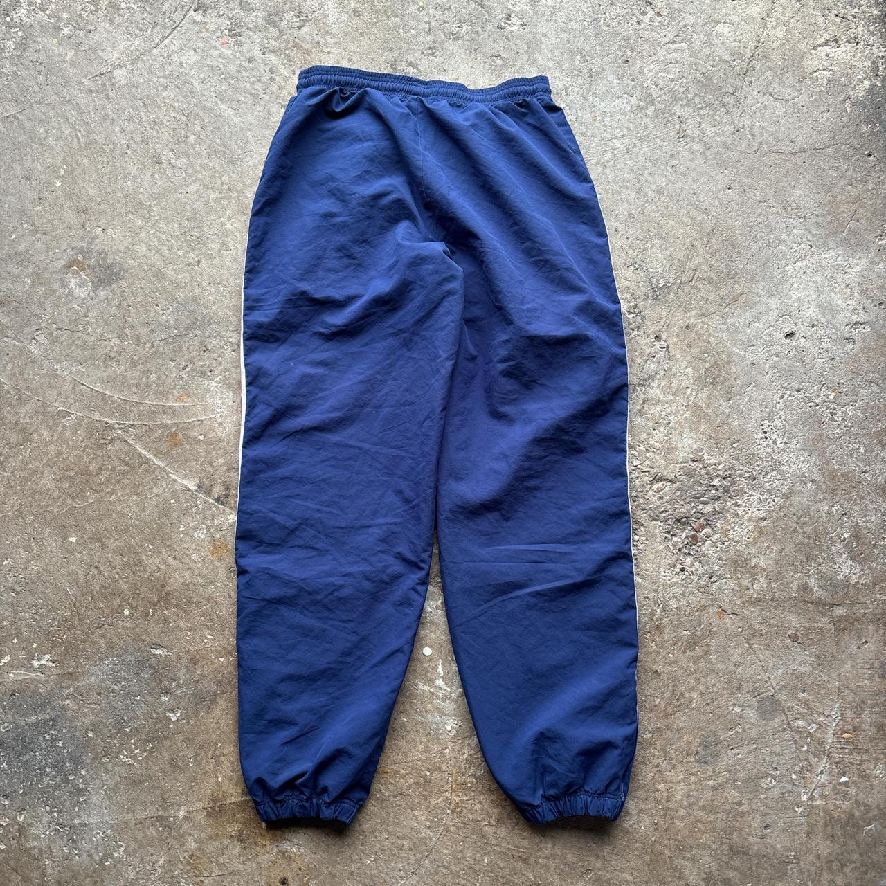 00s navy Adidas track pants with embroidered logo