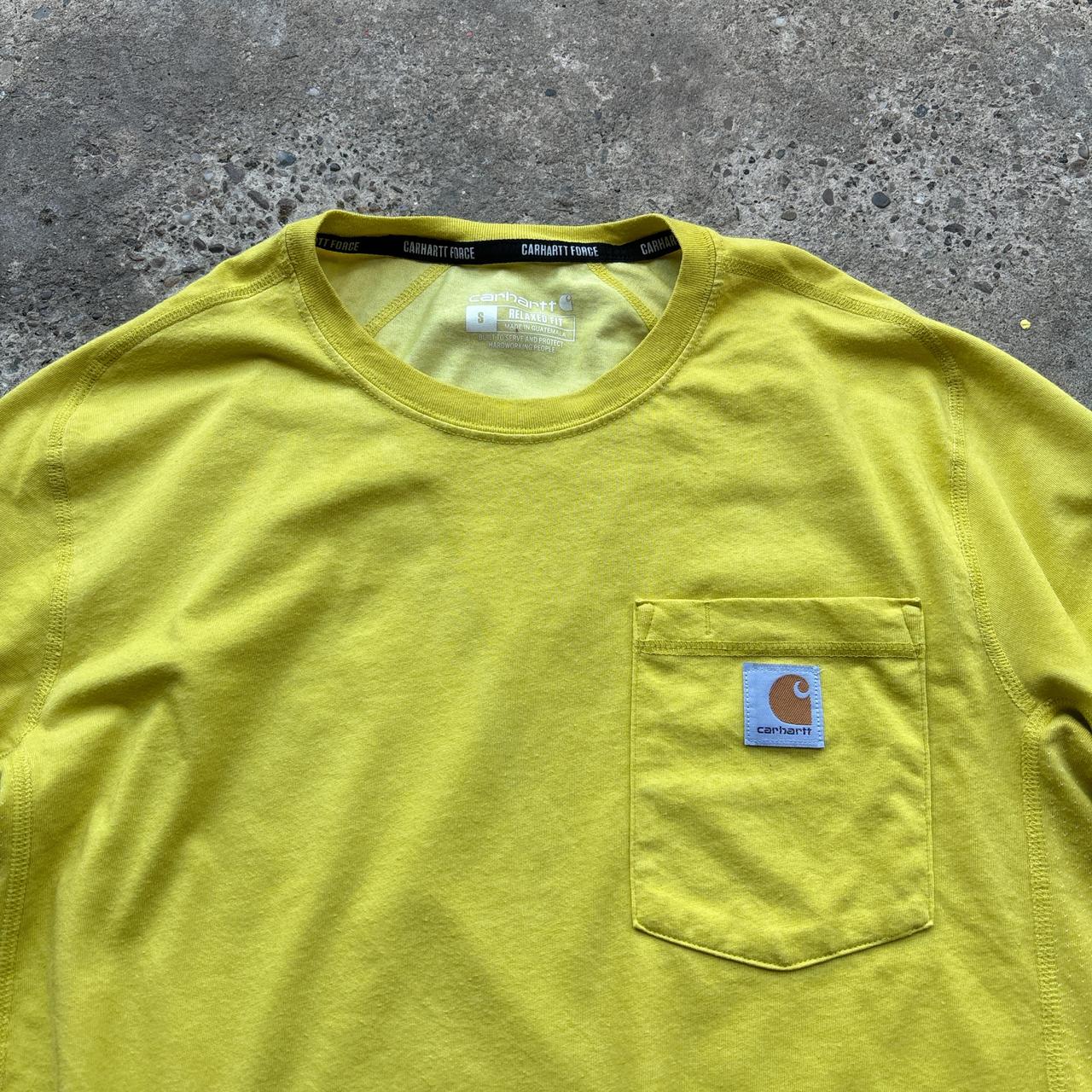 Yellow Carhartt Force Single pocket t-shirt - S