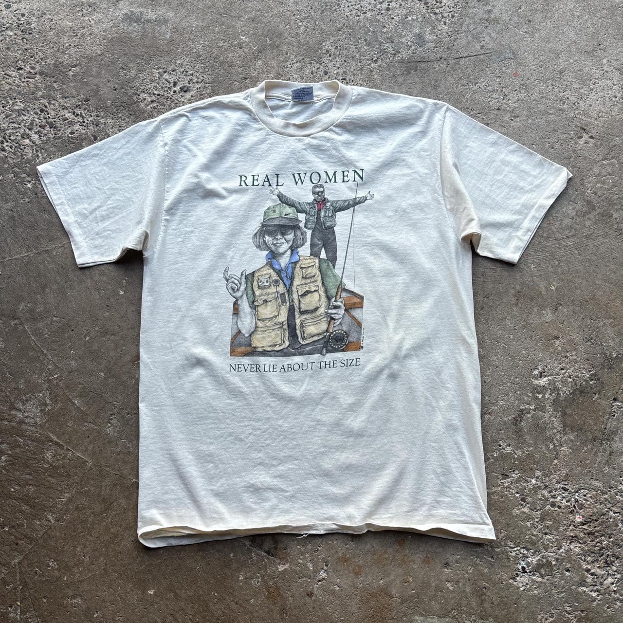 90s Cream Funny fishing graphic tee - XL