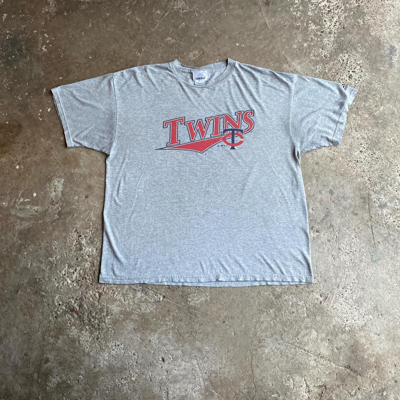 Vintage Grey Adidas Minnesota Twins Graphic T-Shirt - XL