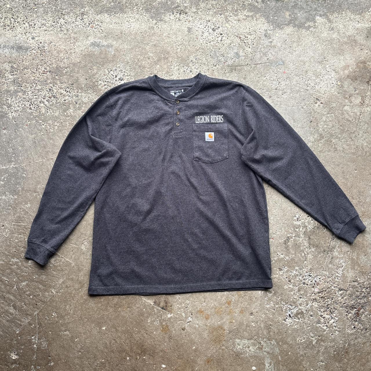 Grey Carhartt x Legion Riders button-up long sleeve top - L