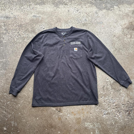 Grey Carhartt x Legion Riders button-up long sleeve top - L