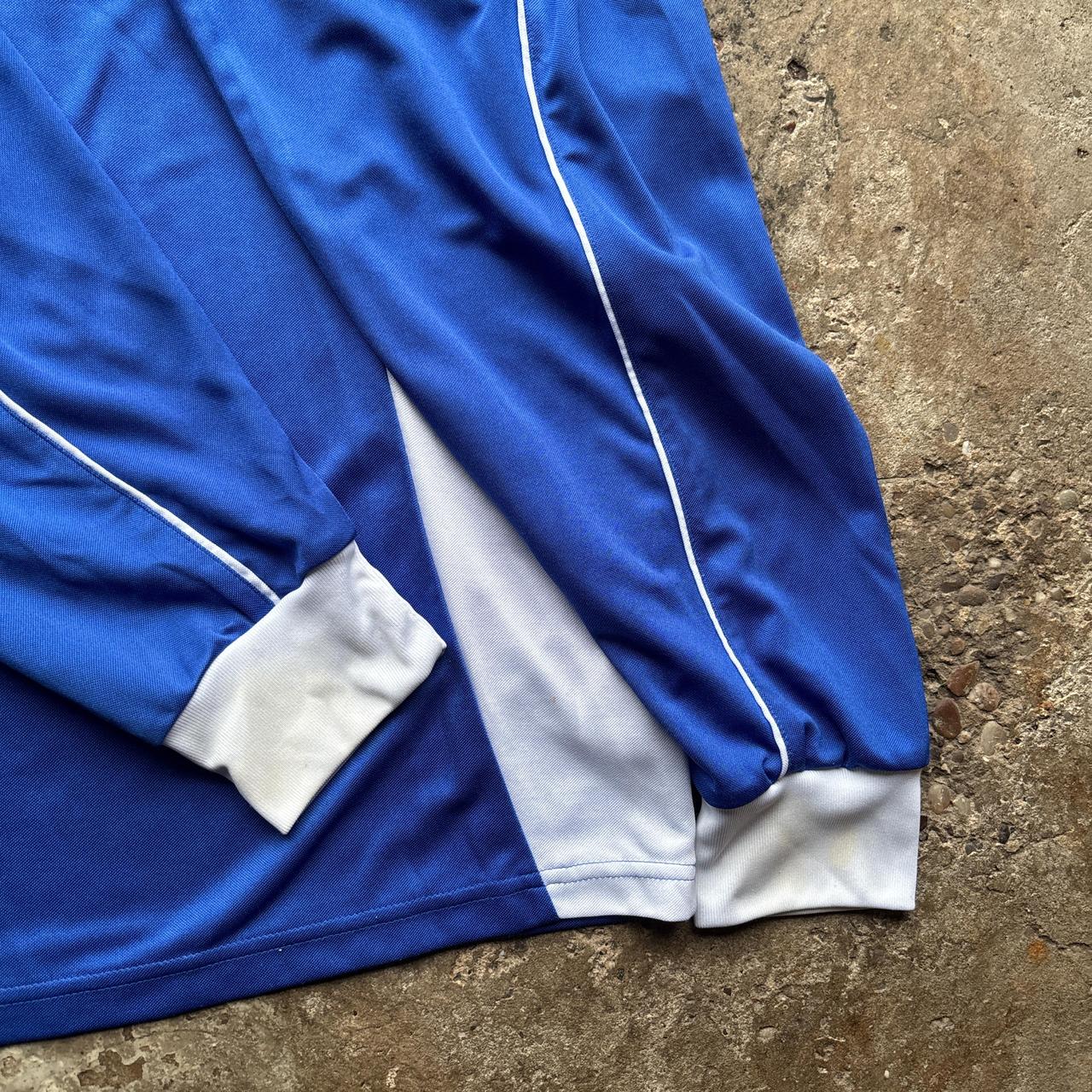Blue and white Adidas long sleeve active top