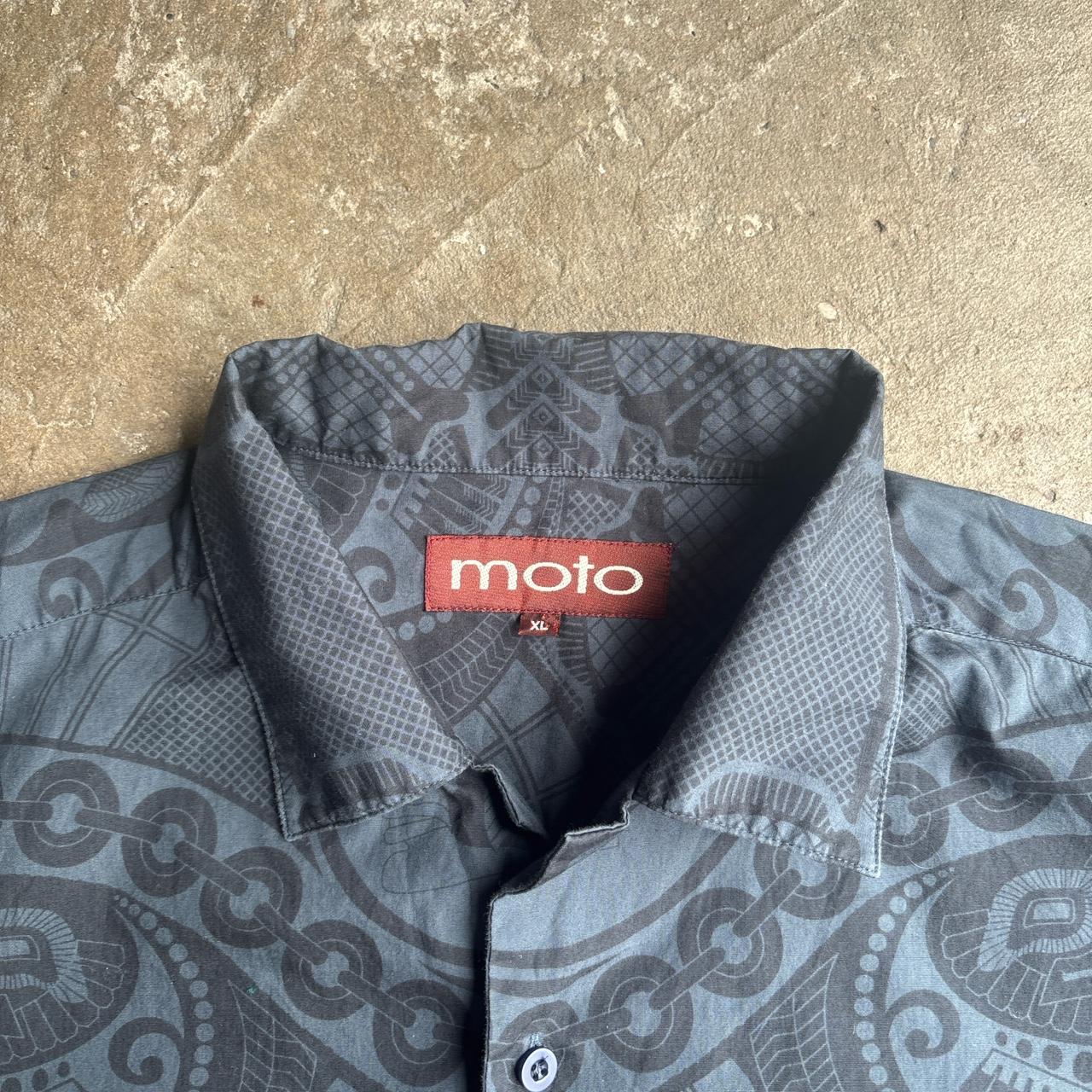 Grey Patterned Short Sleeve Shirt