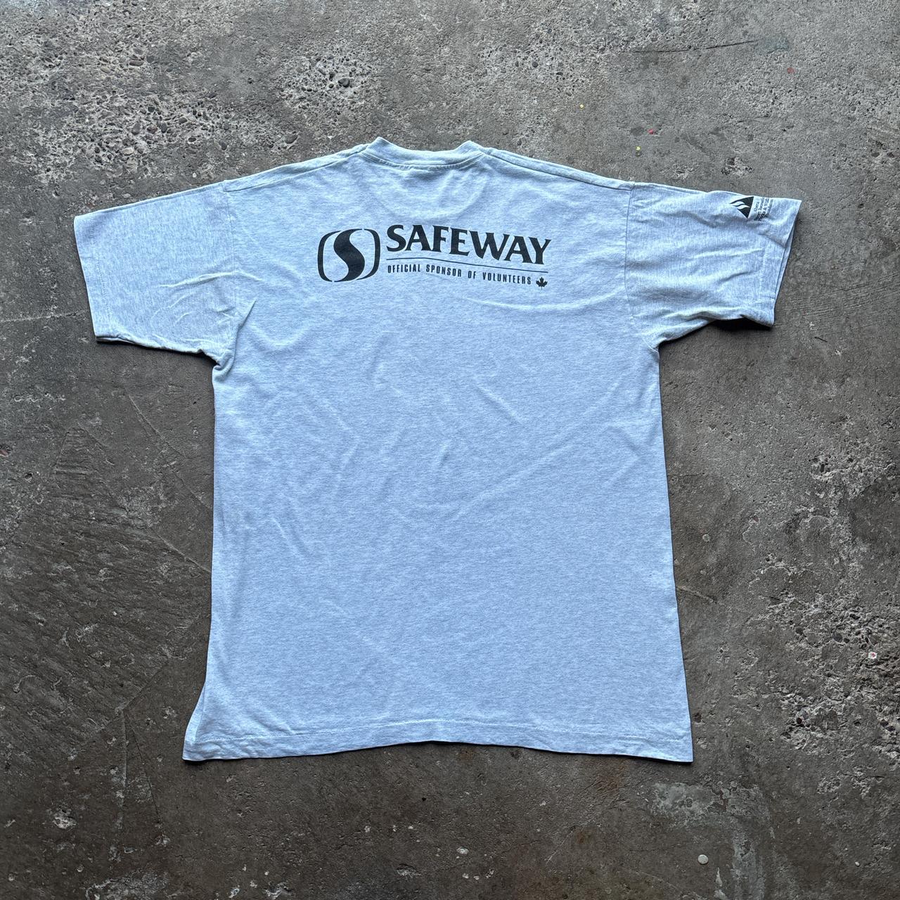 90s grey graphic t-shirt with Alberta Games print - XL