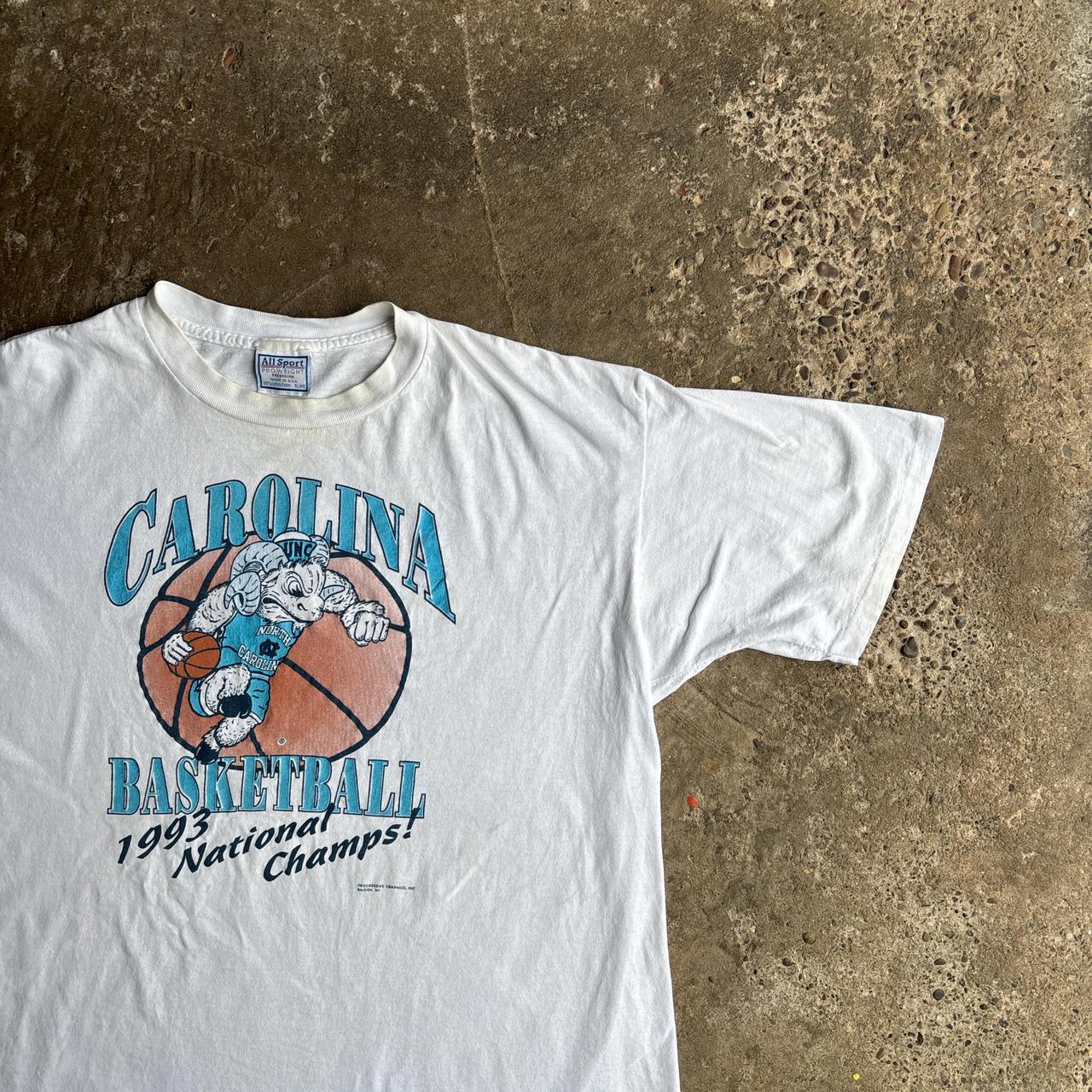 Vintage White Single Stitch Carolina Basketball T-Shirt - XL