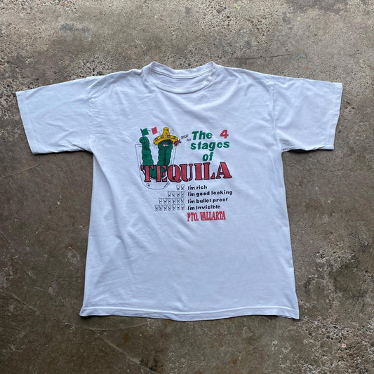 Vintage White ‘Tequila’ t-shirt - L