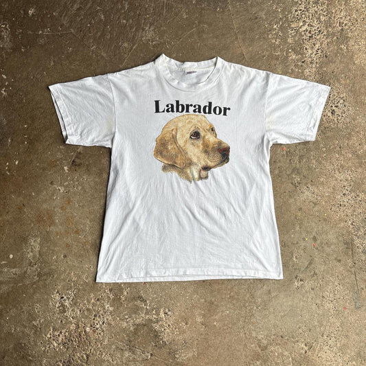 Vintage White Labrador Graphic T-Shirt - L