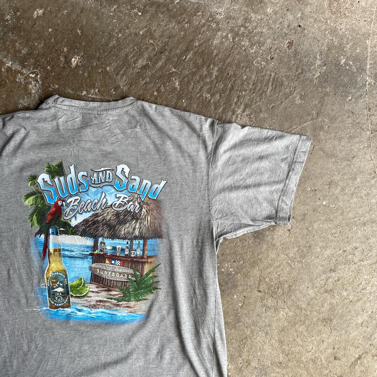 Grey Newport Blue ‘Suds & Sand’ Graphic Bar T-Shirt
