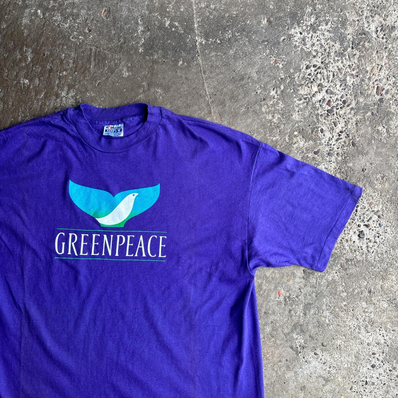 Purple Green Peace Graphic T-Shirt - XL