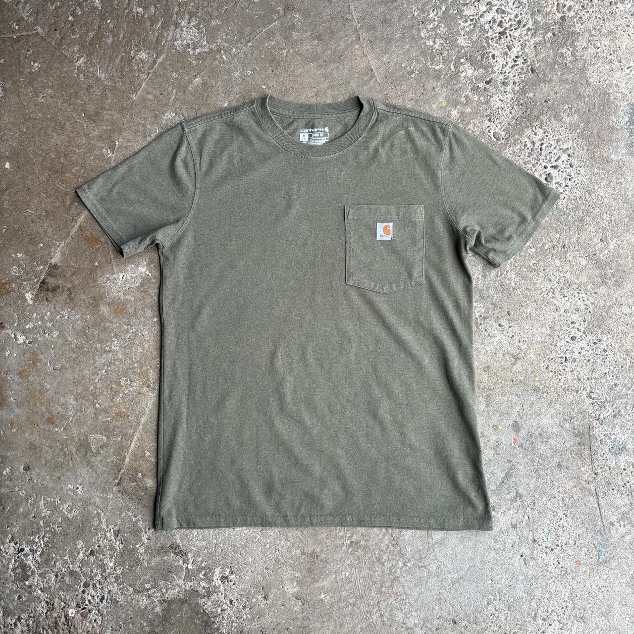 Khaki Green Carhartt Pocket T-Shirt - M (women’s)