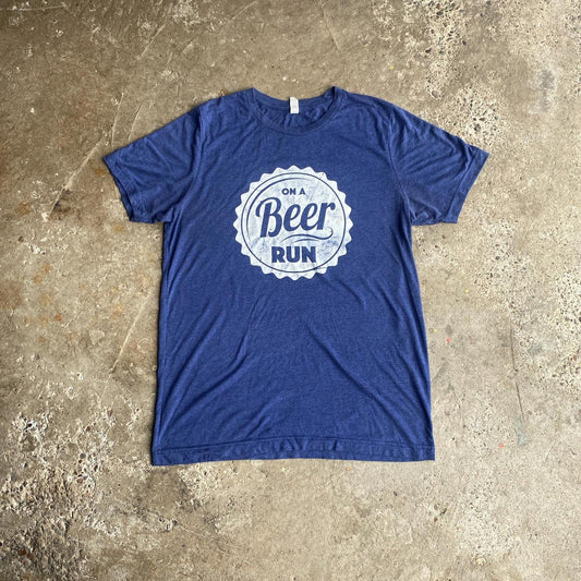 Blue Graphic Adidas Beer T-Shirt - L