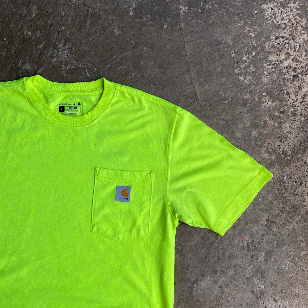 Neon Yellow Carhartt Pocket T-Shirt - S