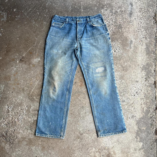 Blue Denim Repaired Carhartt Jeans - 36