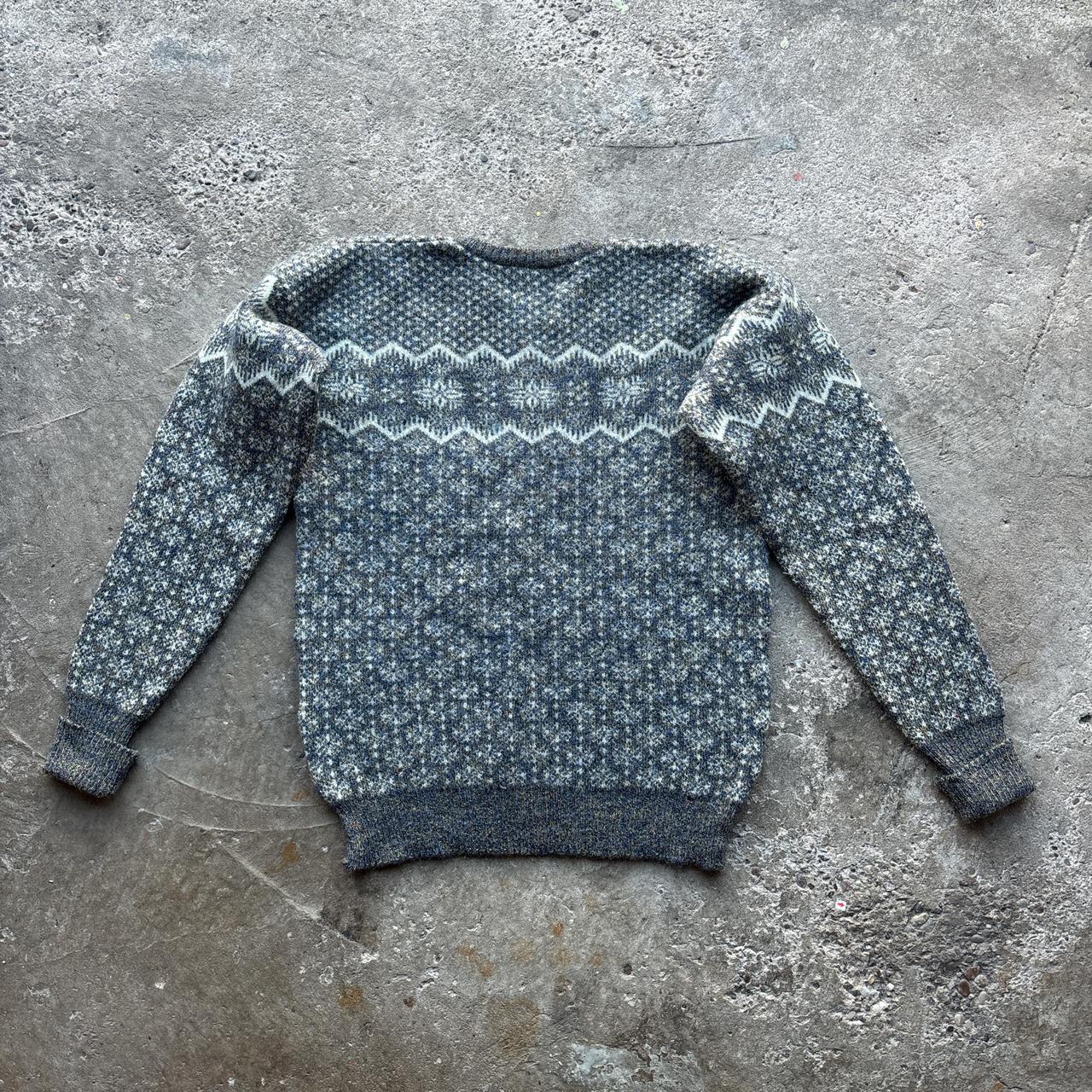 Grey Ingo patterned knitted sweater