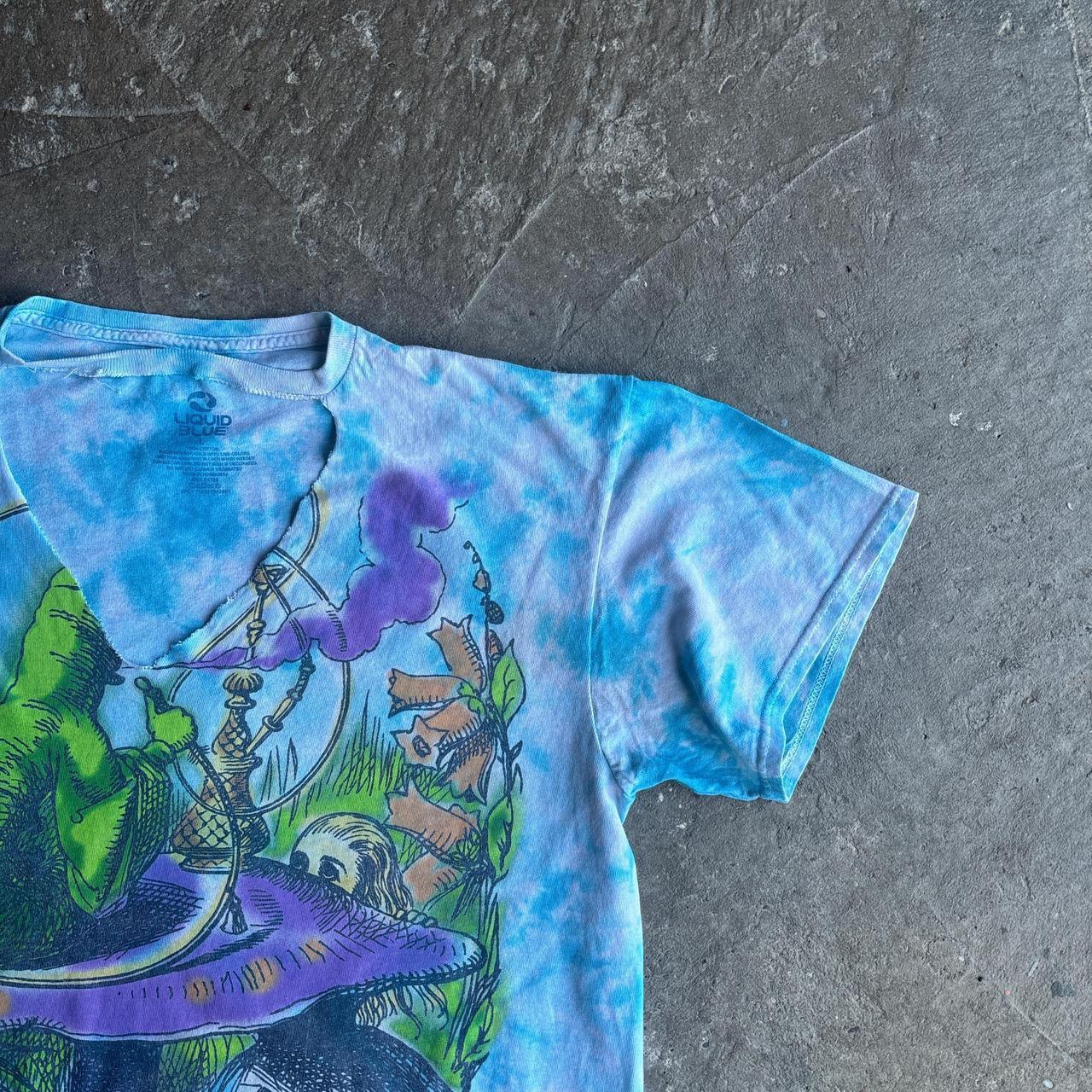 Liquid Blue Alice in the Wonderland Hookah Psychedelic Tie Dye T-shirt