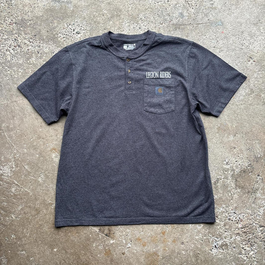 Grey Carhartt x Legion Riders button-up t-shirt - L
