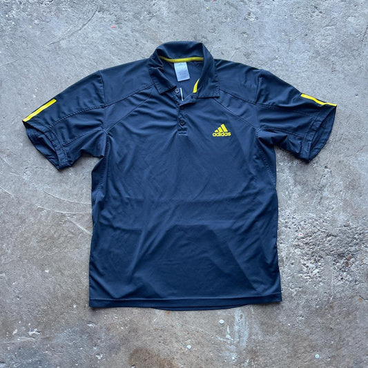 Navy and yellow Adidas activewear polo shirt
