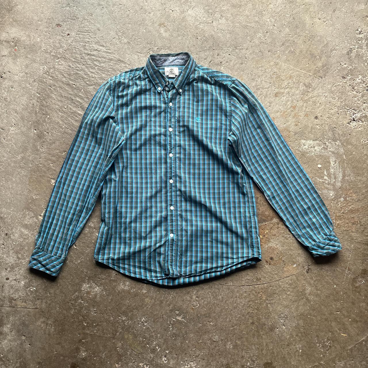 Blue Chequered Timberland Shirt - M