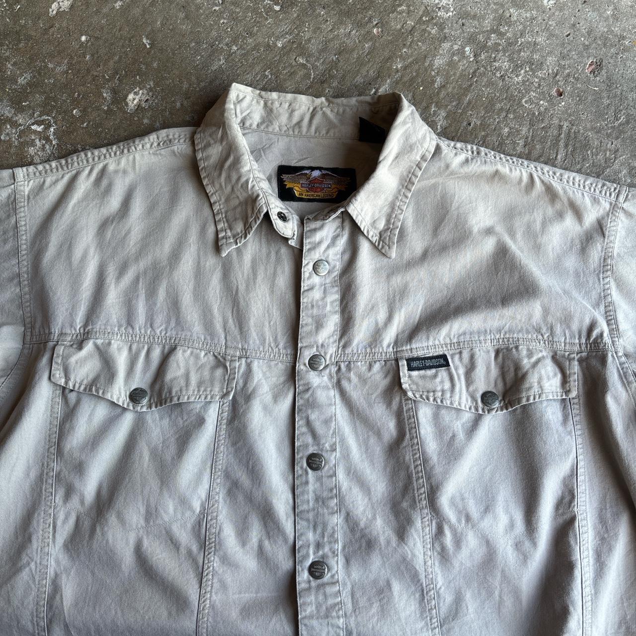 00s cream Harley Davidson short-sleeved shirt