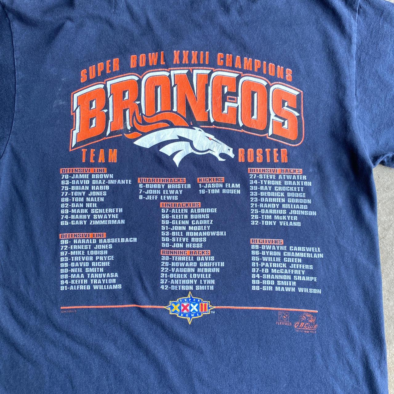 Navy Vintage 1998 Super Bowl XXXII Denver Broncos Champions T-Shirt - M