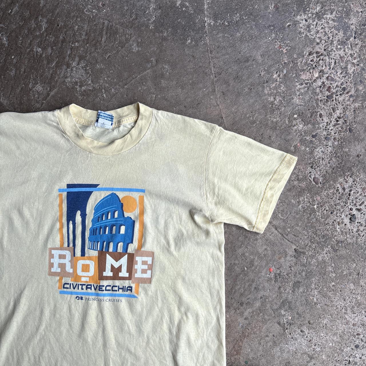 Vintage Light Yellow Graphic ‘Rome’ T-Shirt