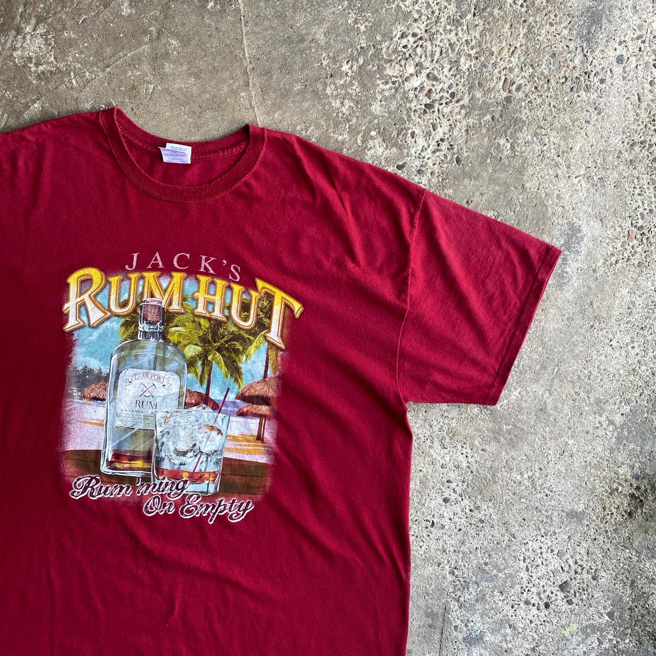 Burgundy Jacks Rum Hut Graphic Bar T-Shirt 2XL