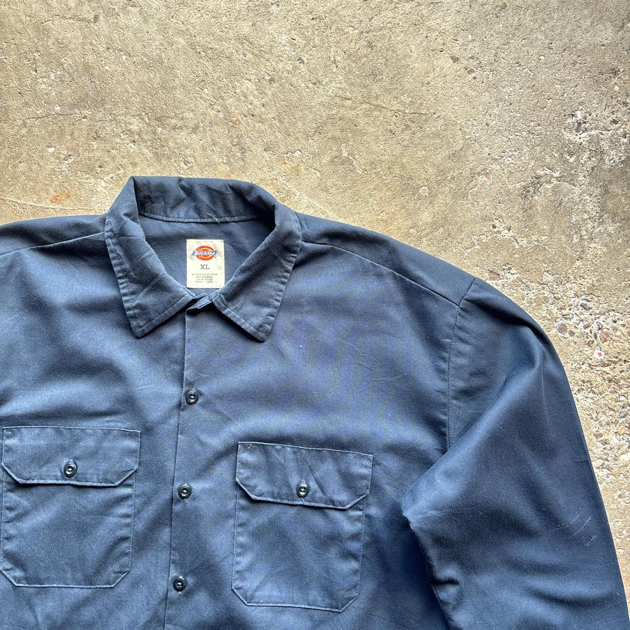 Navy Long Sleeve Dickies Workwear Shirt