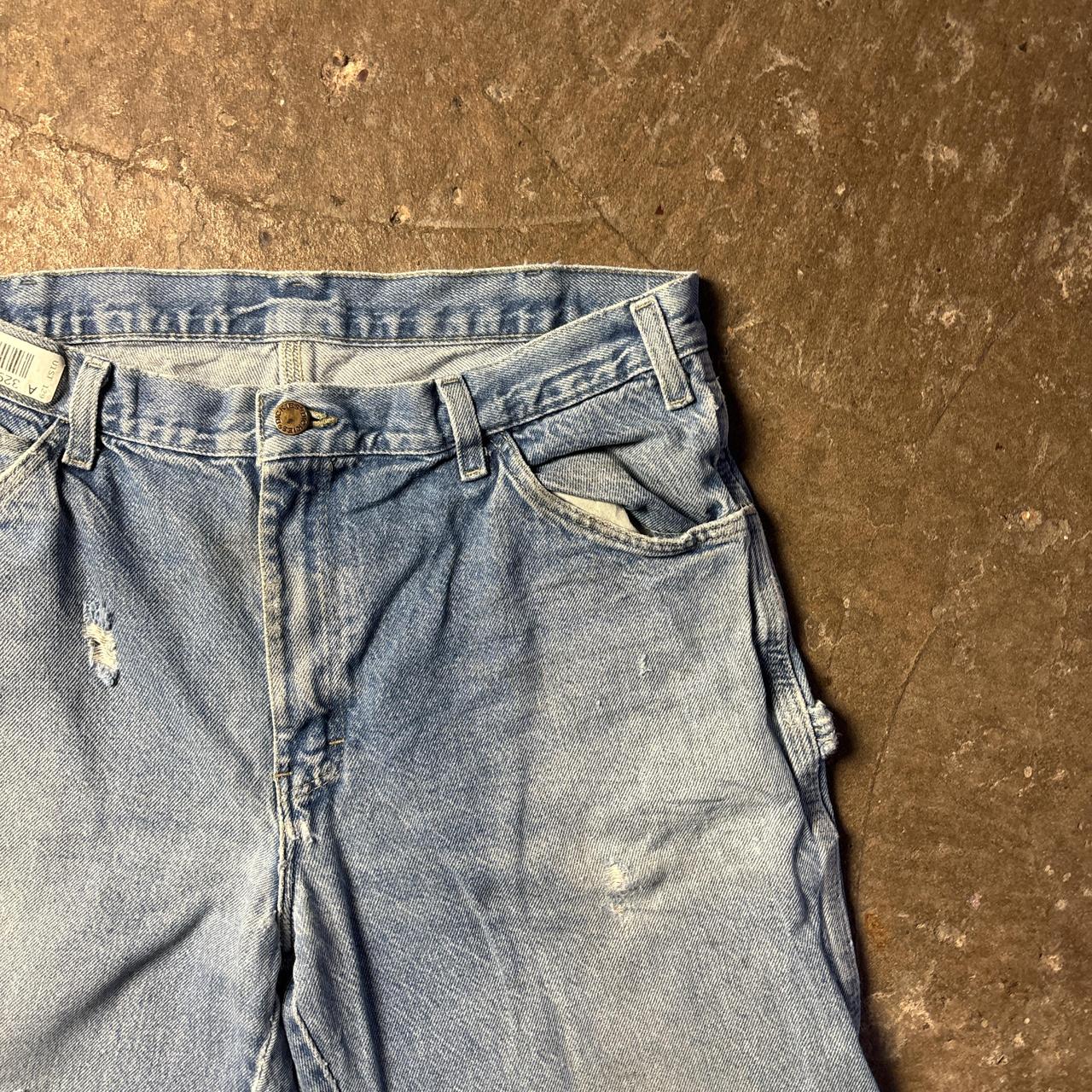 Blue Distressed Denim Dickies Carpenter Jeans - W34