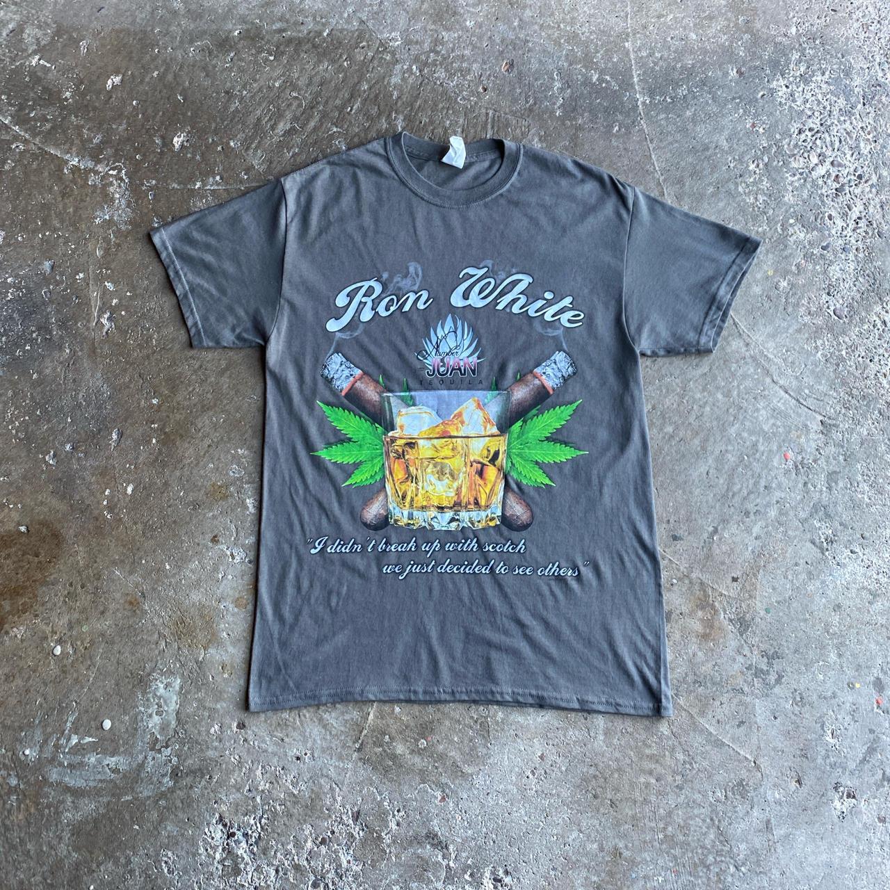 Grey Ron White Scotch Graphic T-Shirt - M