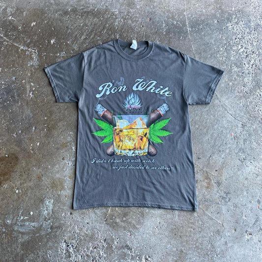 Grey Ron White Scotch Graphic T-Shirt - M