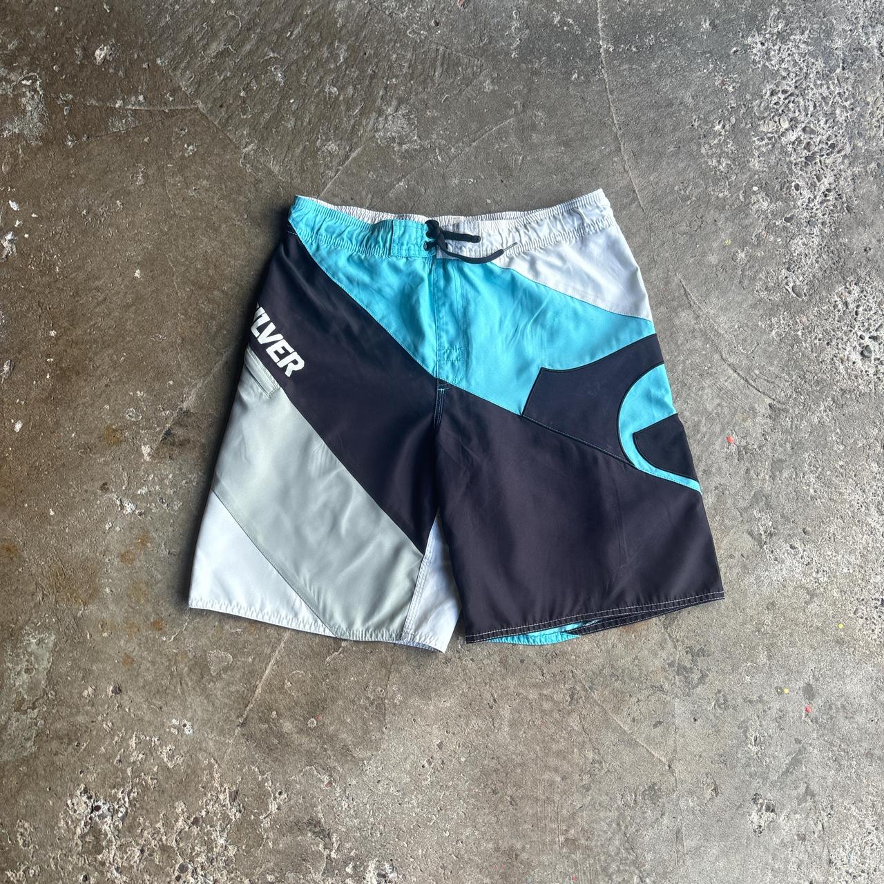 Black/Grey/Blue Quiksilver Board Shorts - M
