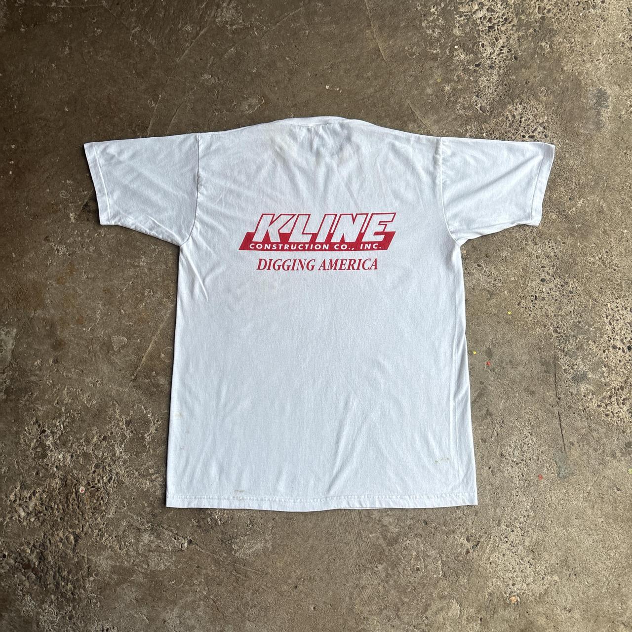 Vintage Single Stitch Graphic Construction T-Shirt - L