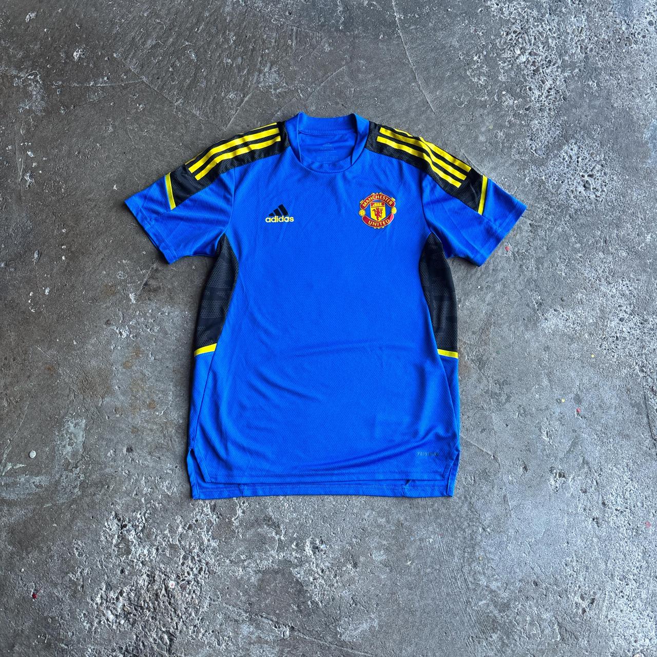 Blue Manchester United Adidas Training T-Shirt - S