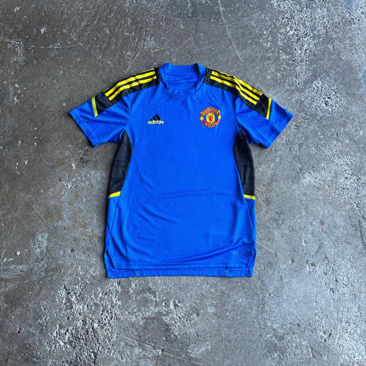 Blue Manchester United Adidas Training T-Shirt - S