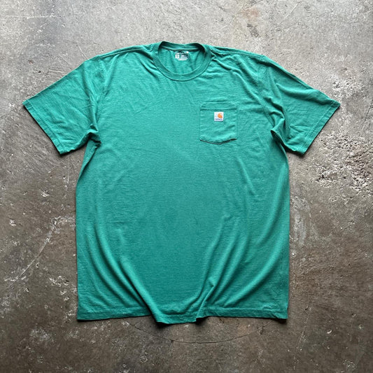 Green Carhartt single pocket tee - XXL