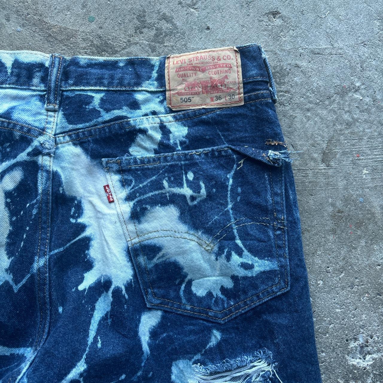 Levis 505 custom tie dye denim shorts