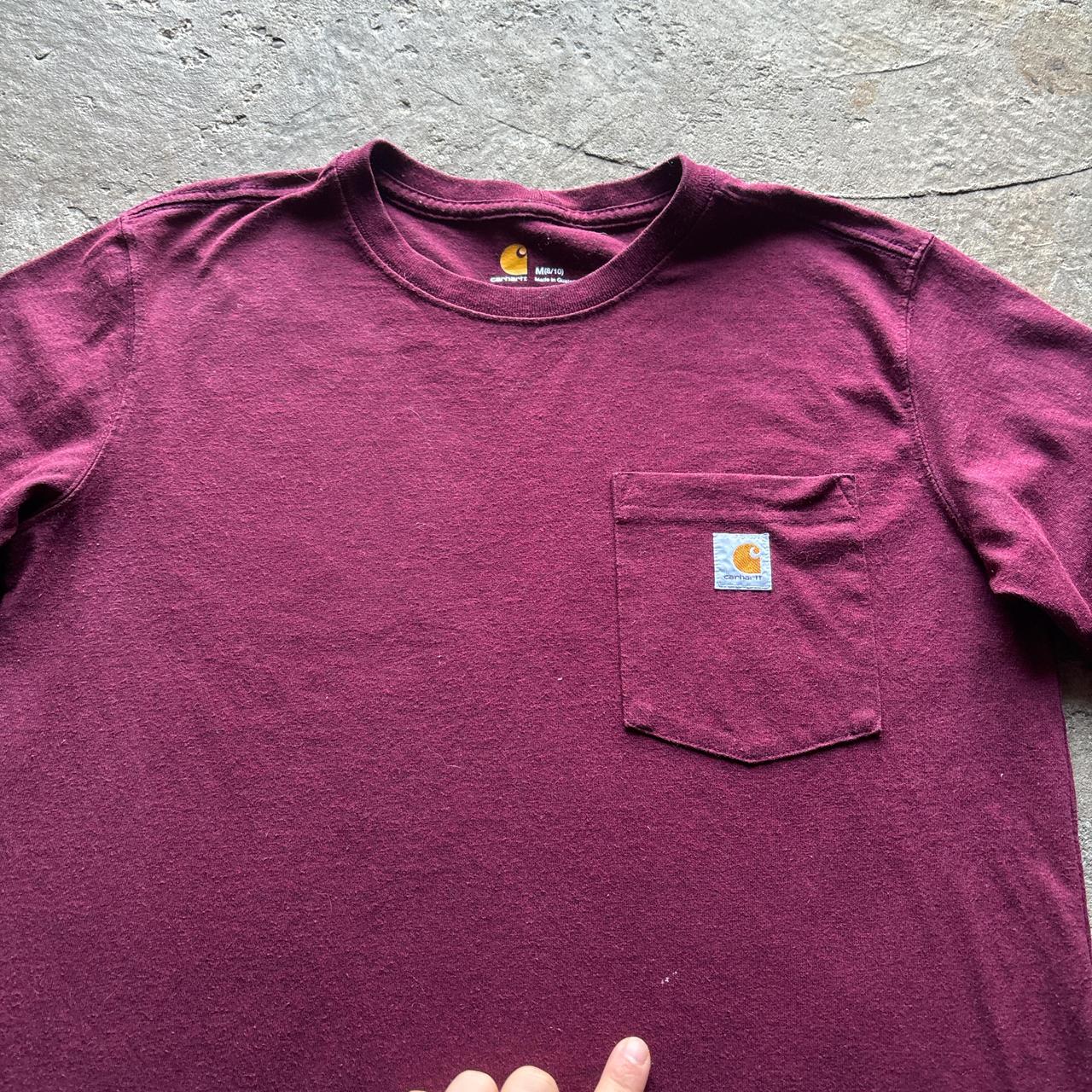 Burgundy Carhartt single pocket tee - M (8/10)