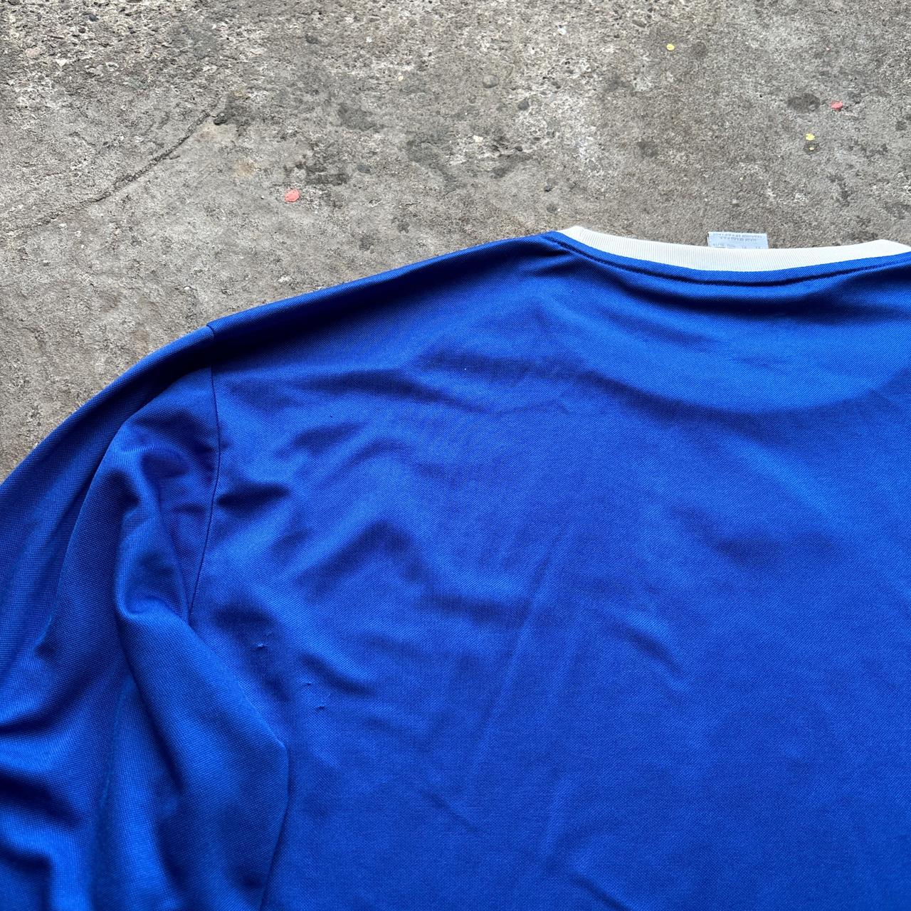 Blue and white Adidas long sleeve active top