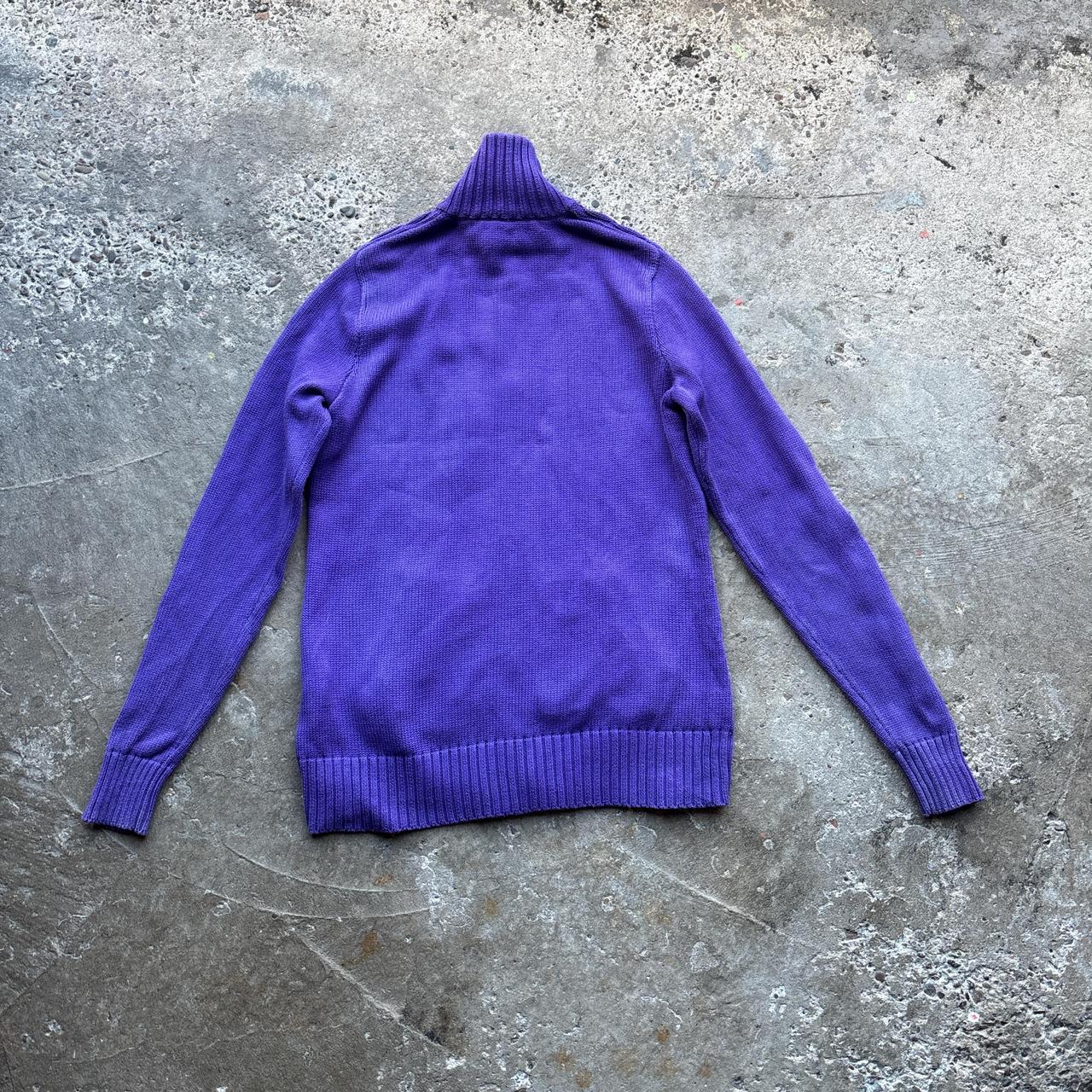 Vintage Purple Ralph Lauren Sport knitted zip-through sweater - M