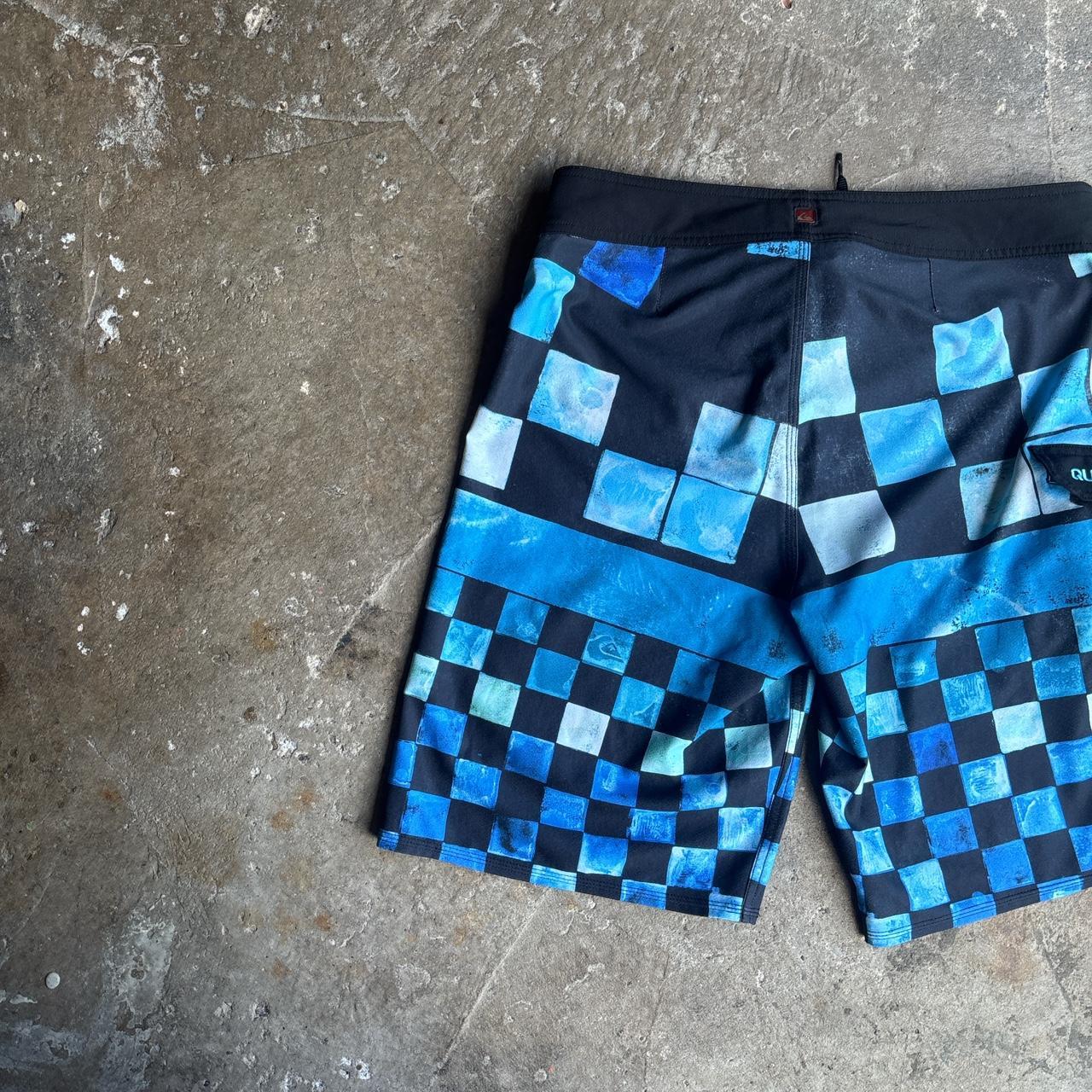 Blue Checkered Quiksilver Board Shorts