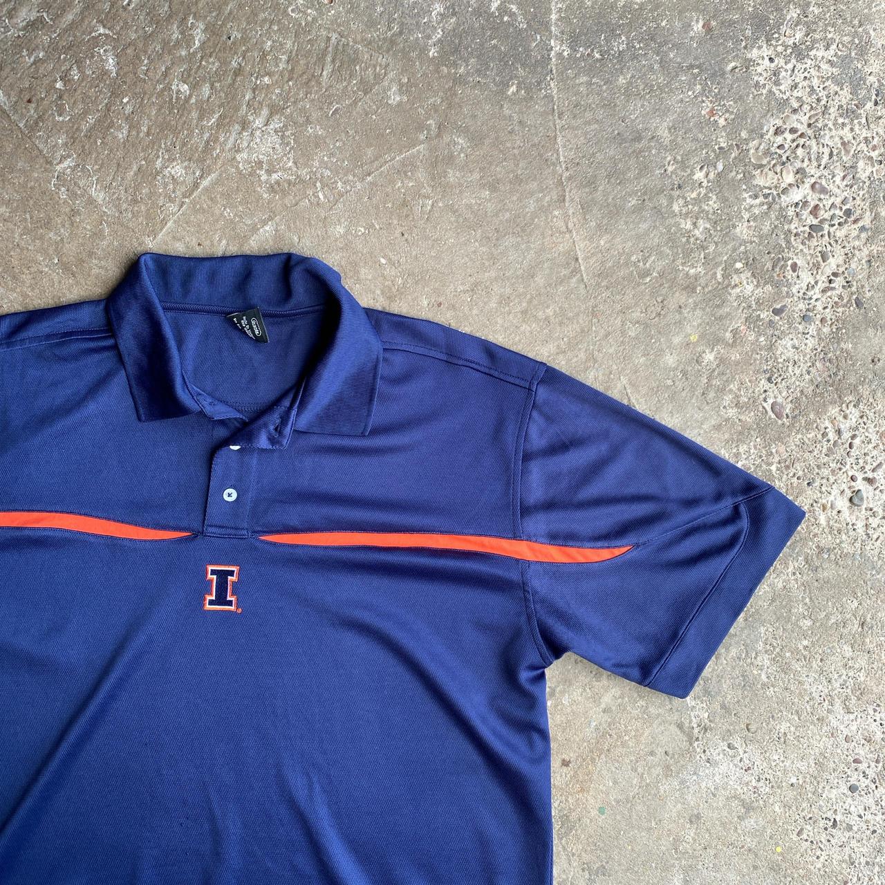 Navy & Orange Starter Illinois Polo Shirt - L