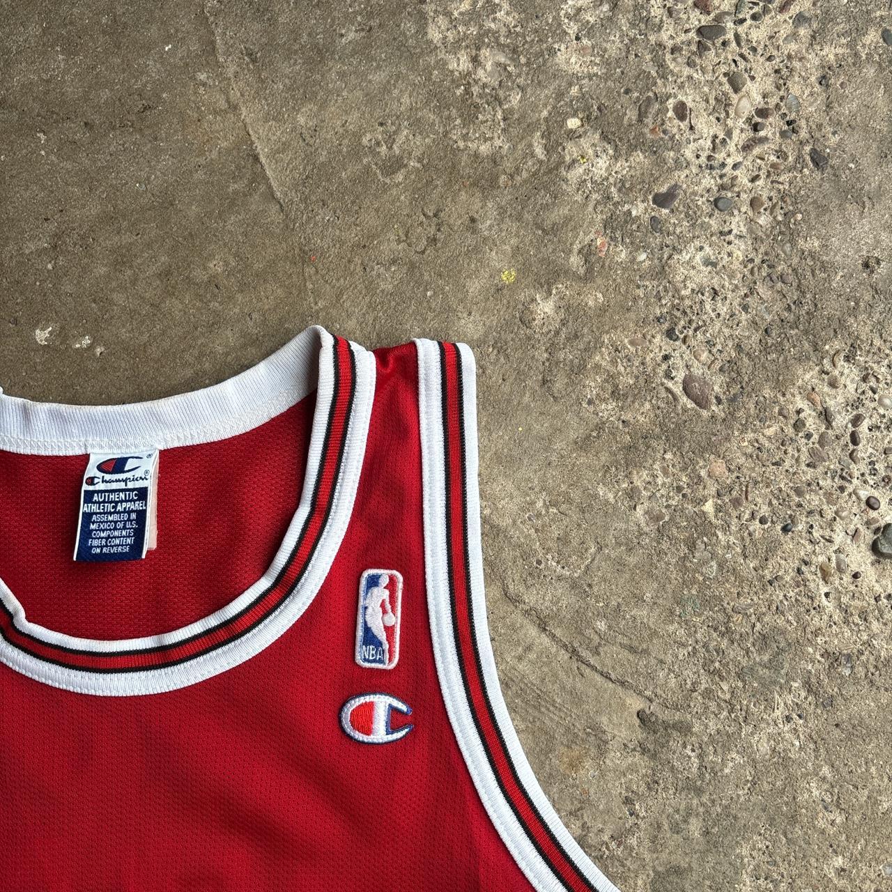 Vintage 90s Champion Chicago Bulls Scottie Pippen Red Basketball Jersey