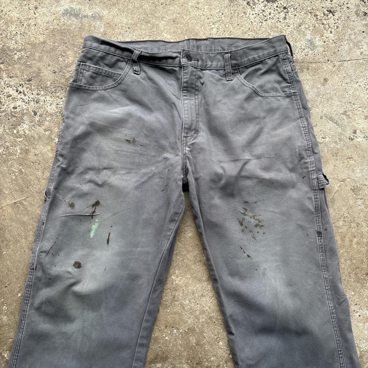 Grey Distressed Dickies Carpenter Trousers - W32