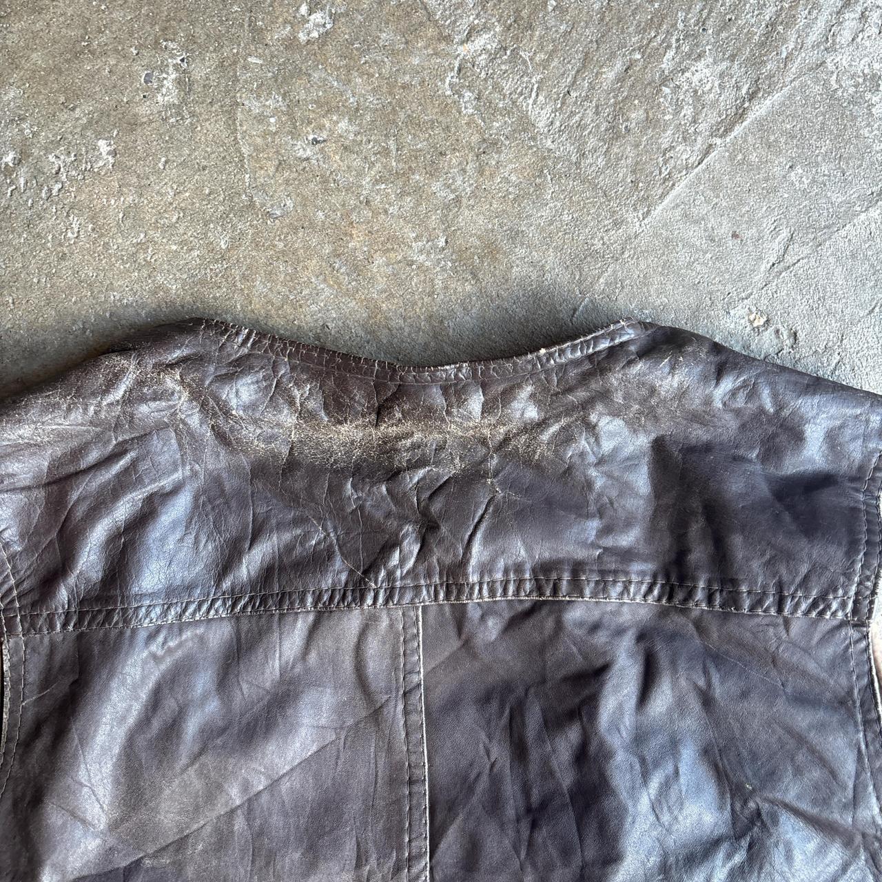 Brown Leather Vest Jacket