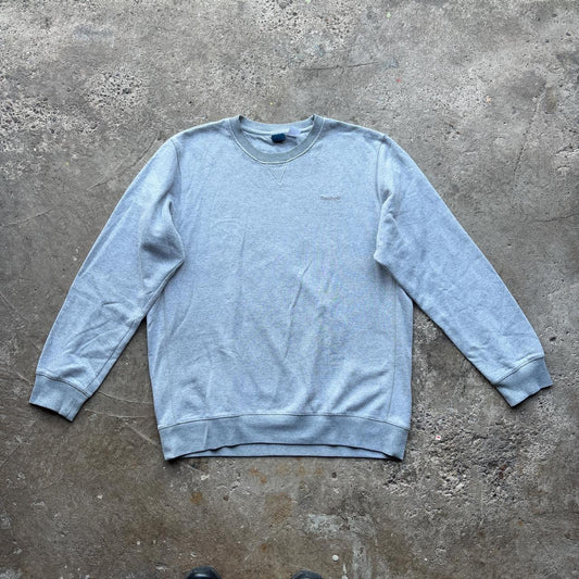 Grey Reebok sweatshirt with spell out embroidered logo