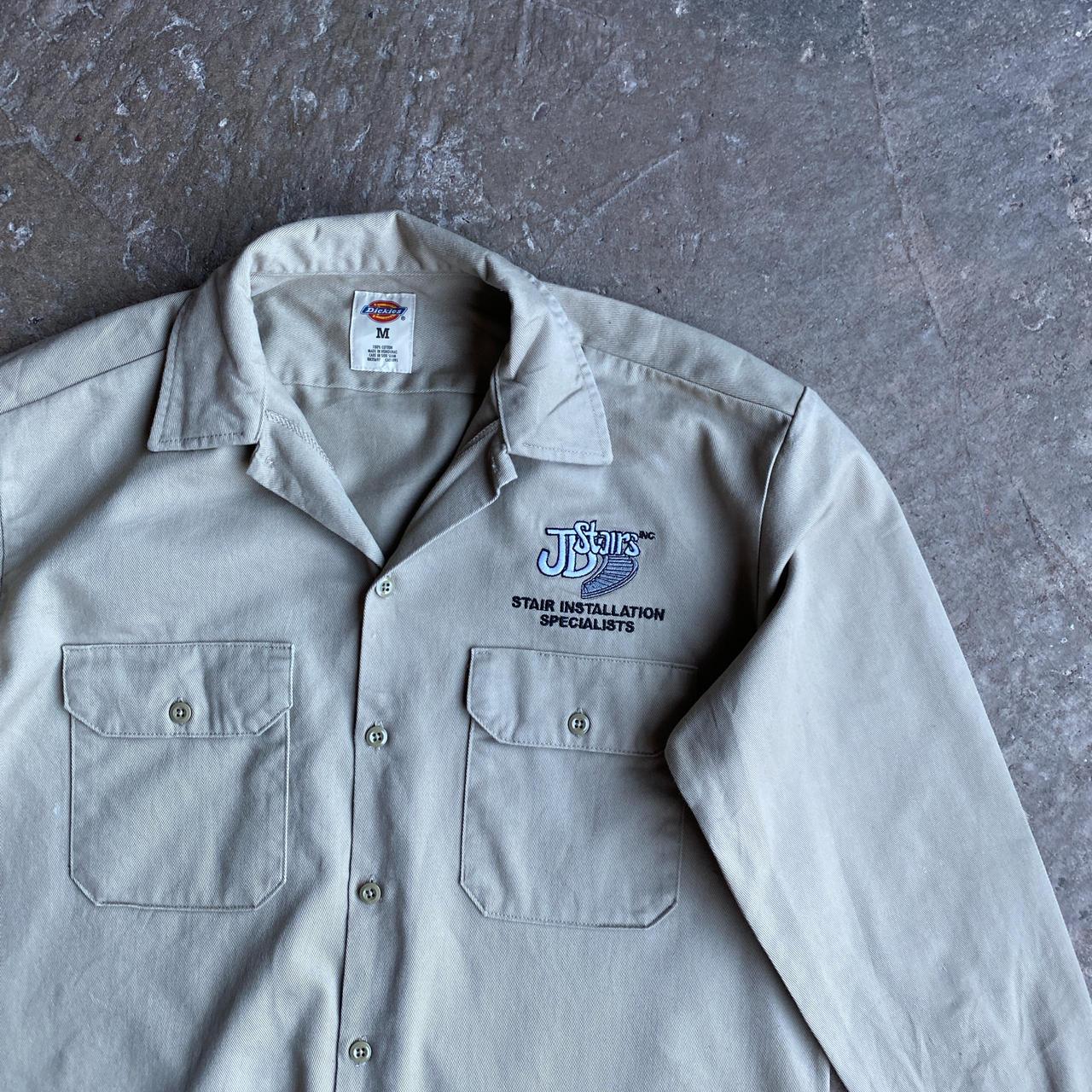 Cream Dickies Workwear Long Sleeve Shirt - M